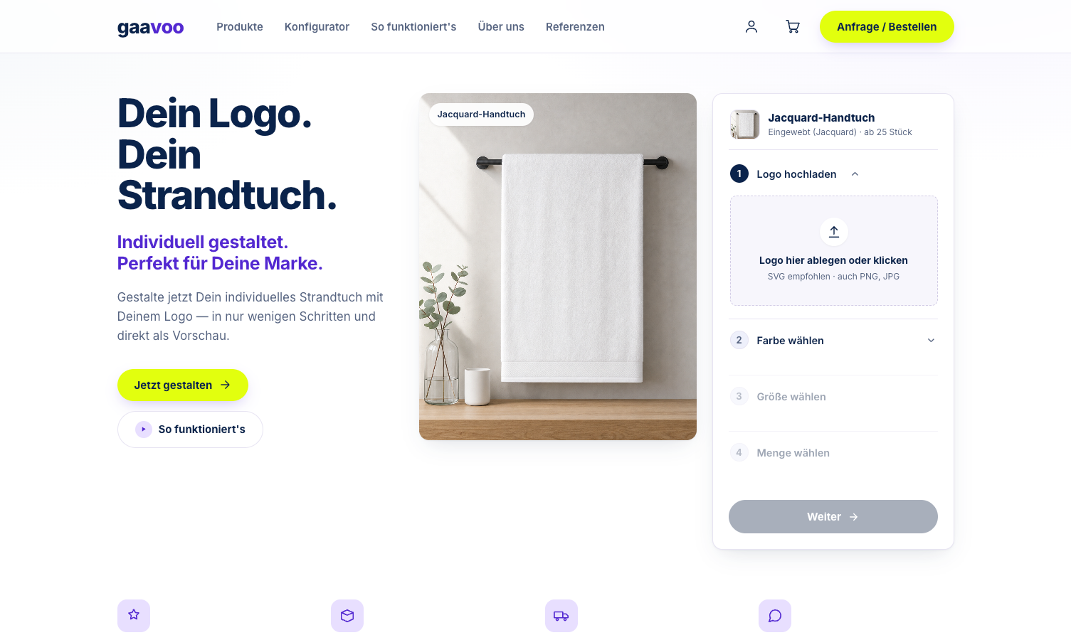 Logo hochladen, Einstieg in den Konfigurator