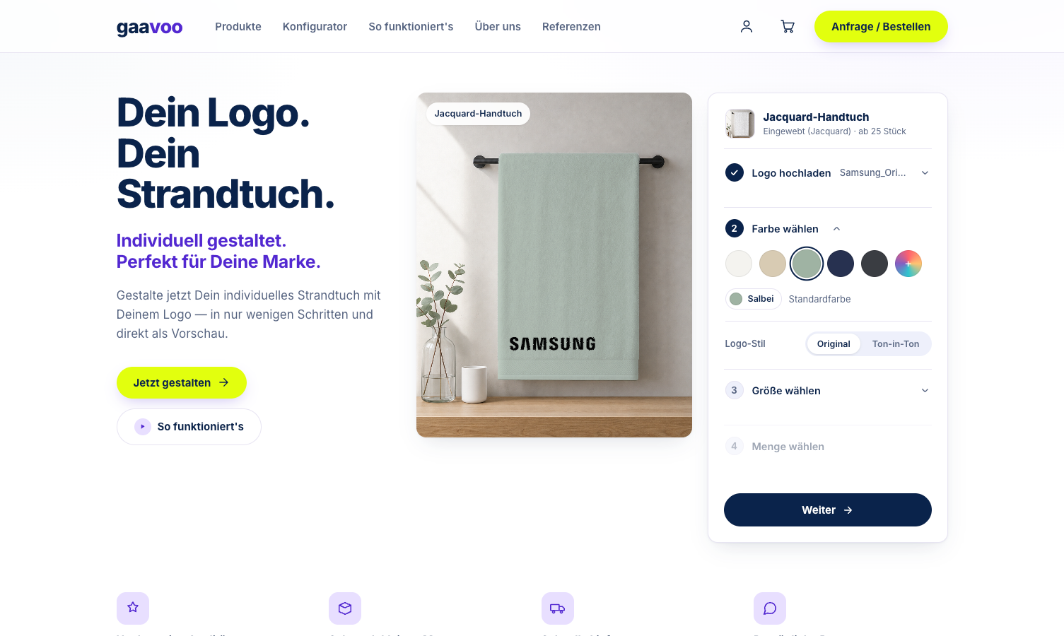 Standardfarbe Salbei ausgewählt