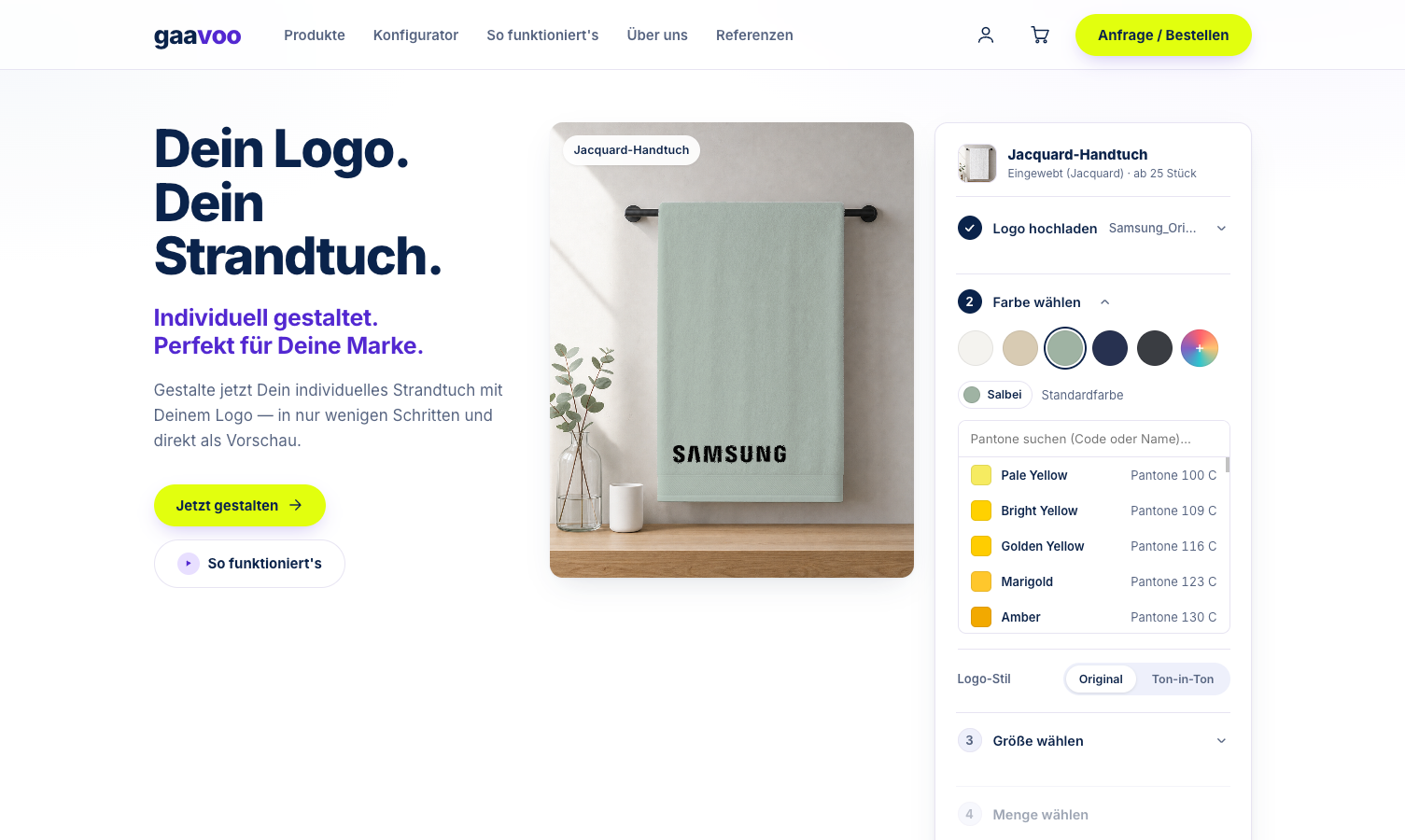 Pantone-Farbauswahl