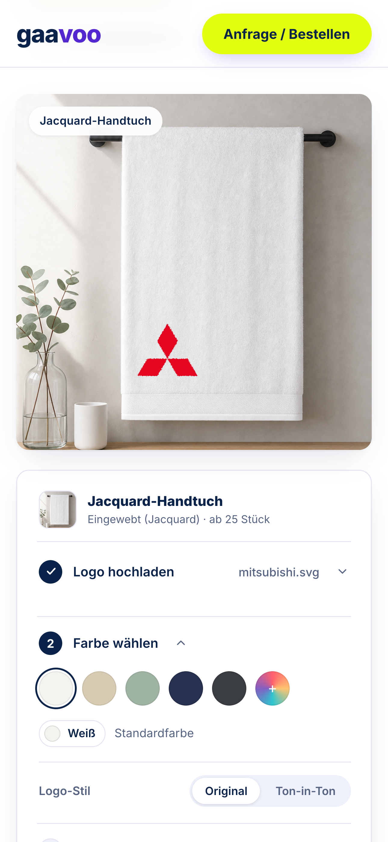 Logo platziert auf dem Smartphone