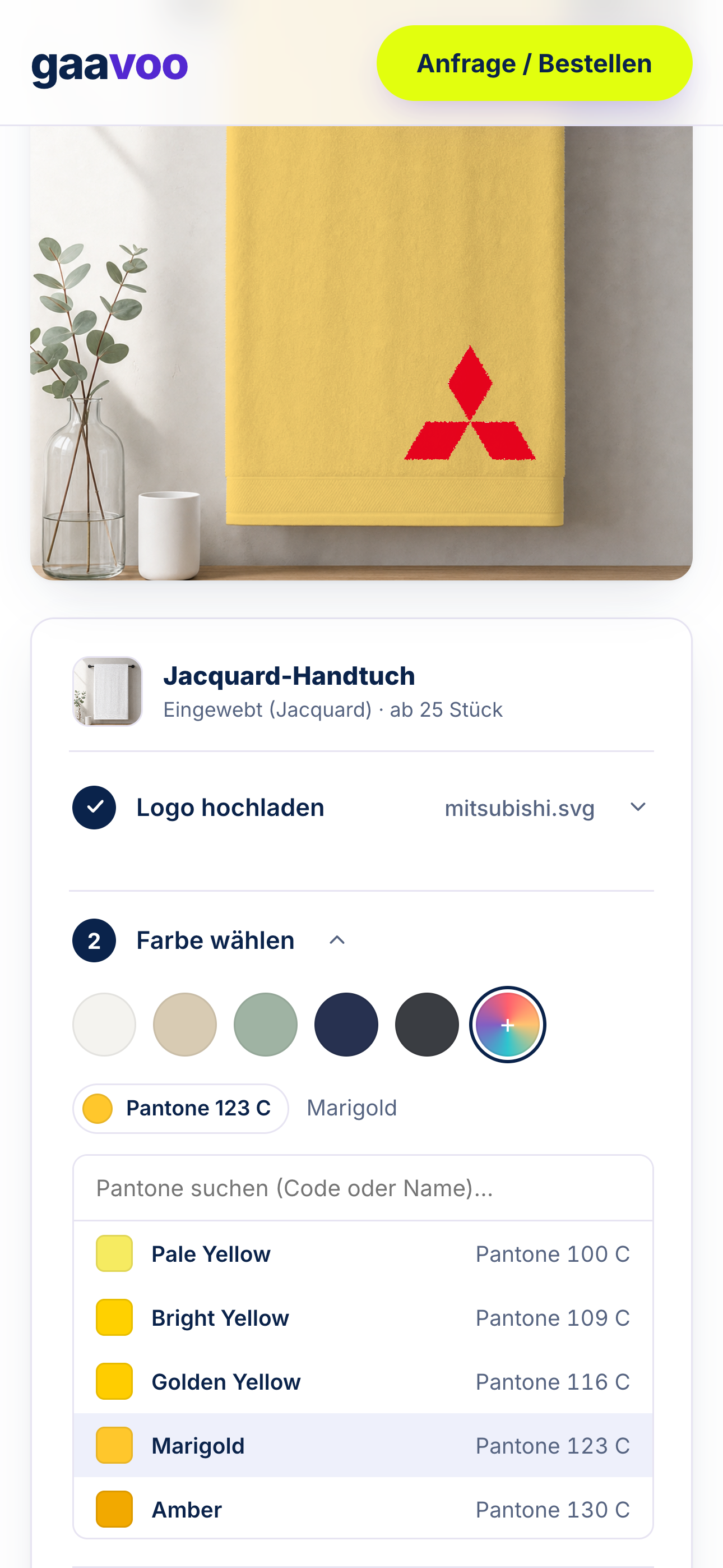 Farbauswahl auf dem Smartphone